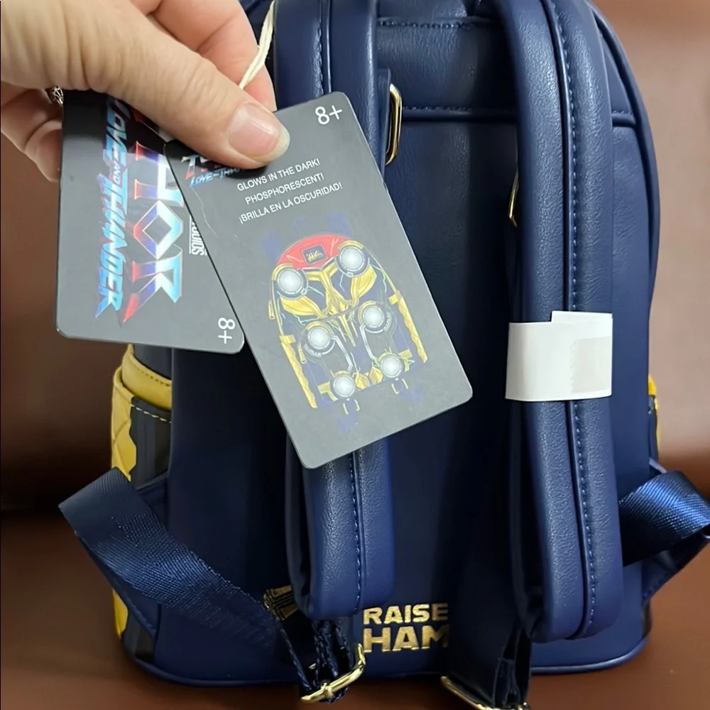 Marvel Thor Backpack unisex- Blue and Yellow NWT - Picture 4 of 9